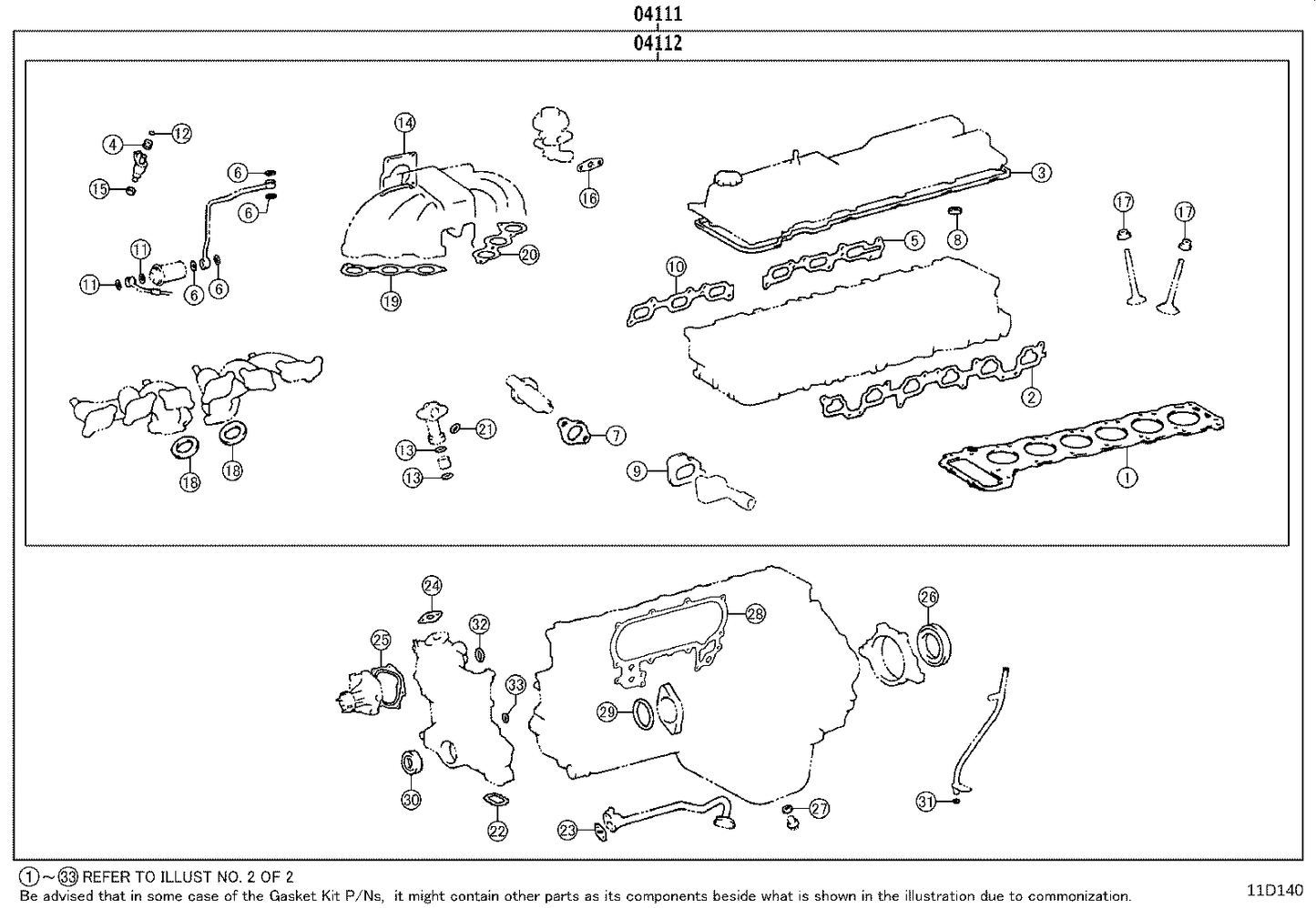 Toyota Land Cruiser 80/LEXUS LX450 1FZFE 4.5L Full Engine Gasket Kit Genuine